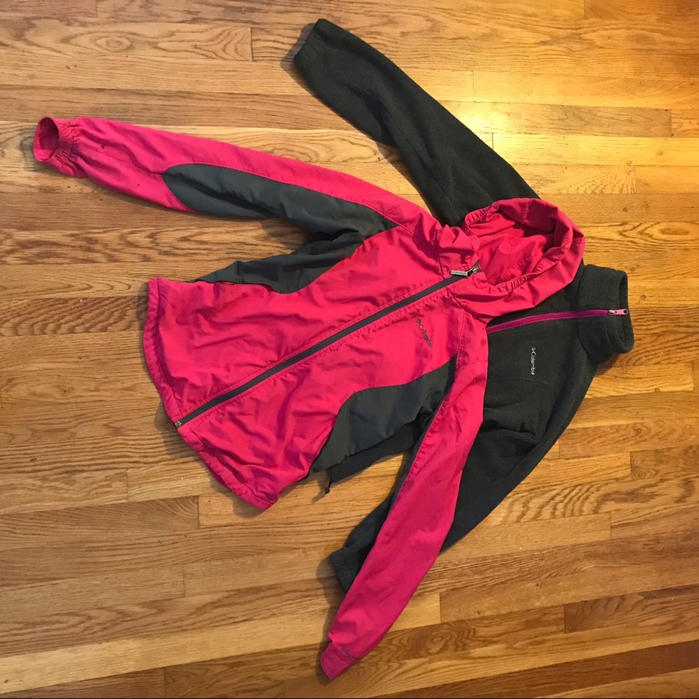 columbia fleece + windbreaker jacket bundle
